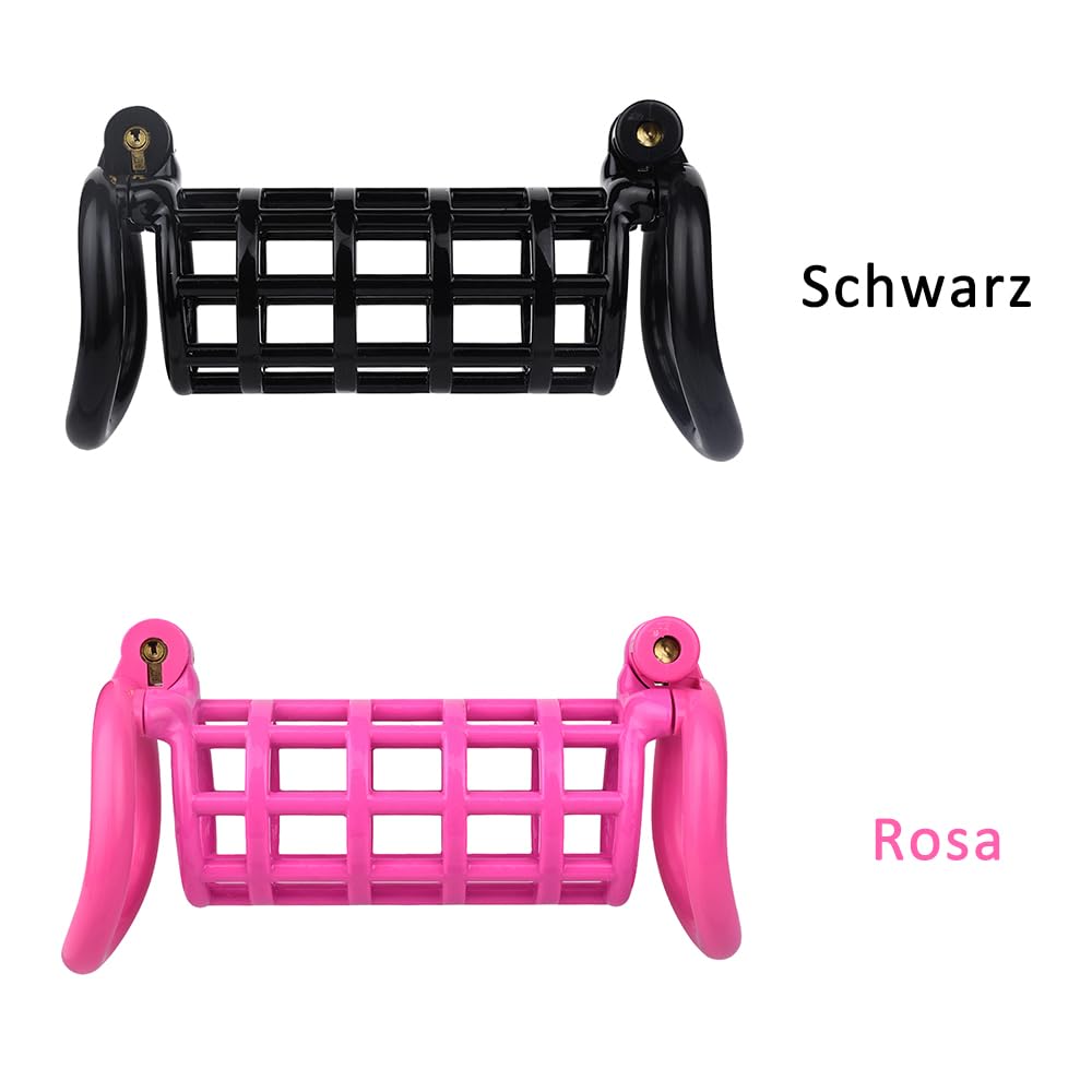 Neuer Doppel-Peniskäfig mit 8 Hodenring Keuschheitsgürtel Set Atmungsaktiver Chastity Cage Extremer Bondage Keuschheitskäfig SM-Bondage Sexspielzeug für Männer Homosexuell (Schwarz mit Gürtel)