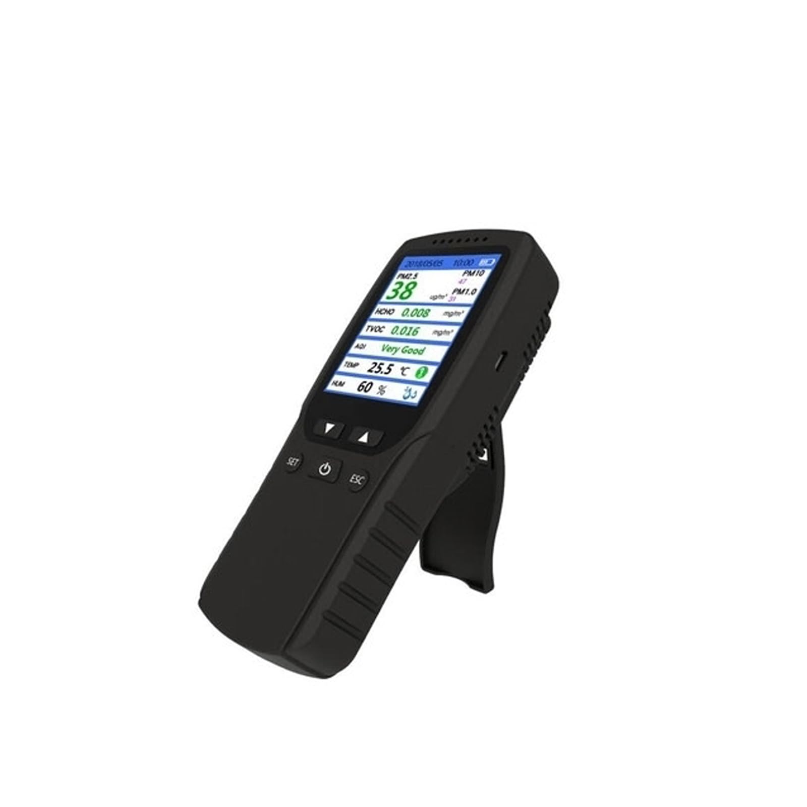 Portable Air Quality Monitor - Real-Time Detection of PM2.5/HCHO/TVOC/Temperature/Humidity | High Precision Sensor | Easy to Operate | Ideal for Home and Office Use