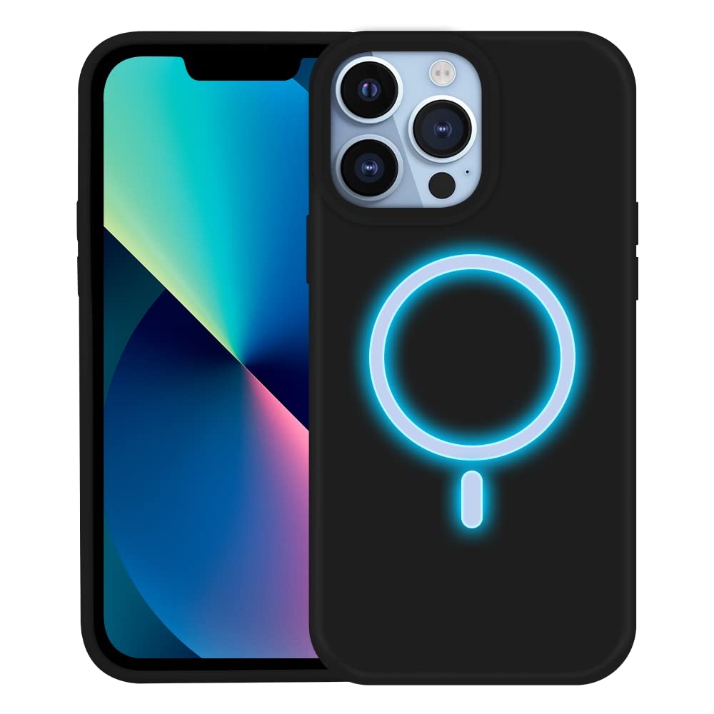 Kimguard Magnetic Silicone Case for iPhone 13 Pro Max Case, Built-in Magnets Compatible with MagSafe, Ultra Slim Shockproof Phone Case with [Soft Anti-Scratch Microfiber Lining], 6.7 inches,Black