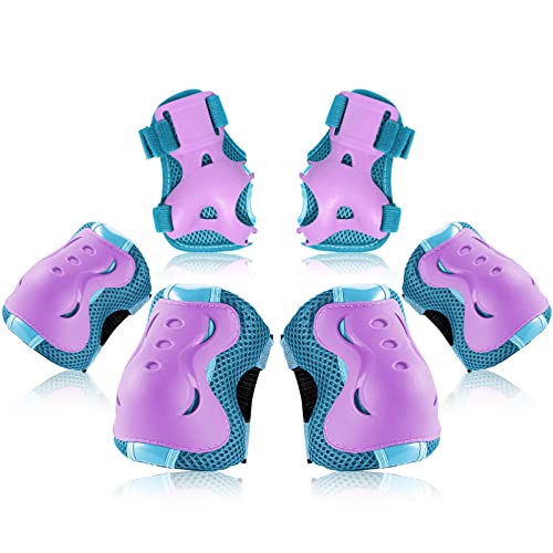 BOSONER Kids Knee And Elbow Pads,Guards Protective Gear Set for Roller Skates Cycling BMX Bike Skateboard Inline Skatings Scooter Riding Sports