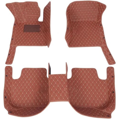 Tapis de sol Subaru Forester 2006-2019 en cuir marron sur mesure antidérapant