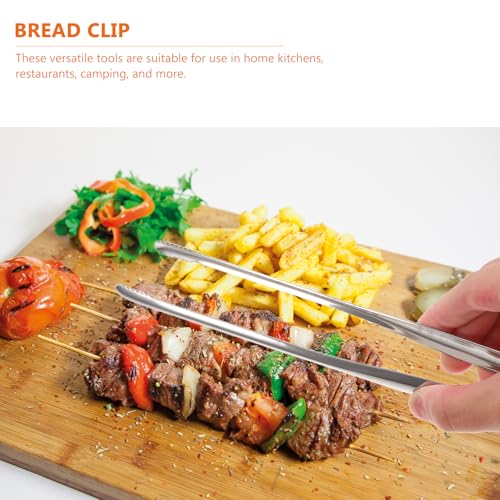 Lurrose 2 Stücke Koreanisch- Japanischer Grillzangen Steakzangen Edelstahl Langer Grill Pinzette Zangen Grill Clip Zangen für BBQ Kochen Meeresfutter Silber