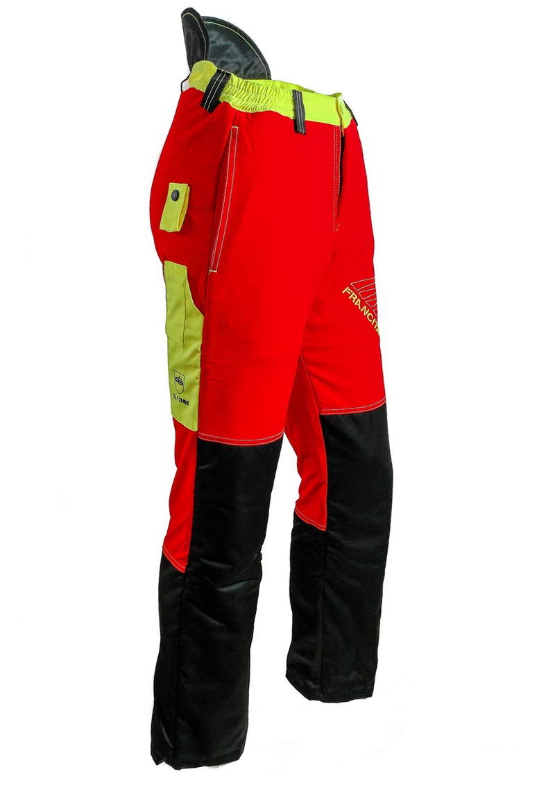 Francital Moderne Schnittschutzhose by rot - Bundhose - Forsthose - Forstkleidung (L, rot)