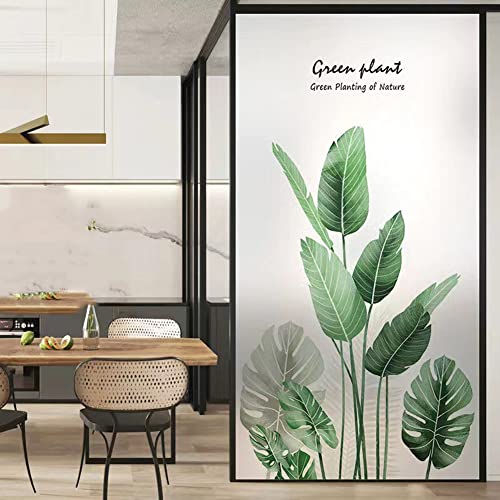 MOTT 50 Película decorativa para plantas, película de privacidad autoadhesiva, sin pegamento, para puertas corredizas de vidrio, toliet, baño, jardín Cover