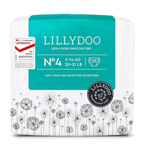 Pannolini LILLYDOO, taglia 4 (9+ kg), 25 pz, delicati sulla pelle
