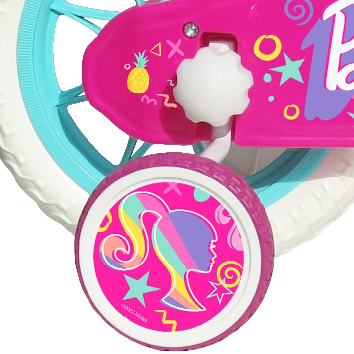 Bicicletta Bambina Barbie 12 Pollici – Rosa, Con Rotelle Laterali, Freni Caliper, Cestino, Telaio Metallo, Per Bimbe 2-4 Anni