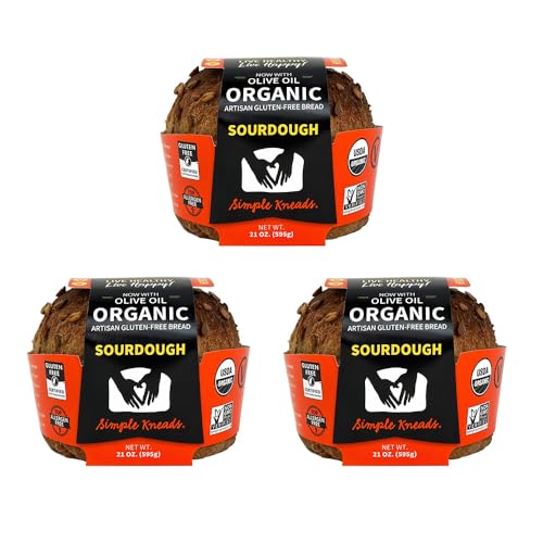 Simple Kneads Gluten-Free Sourdough Bread 3 Pack – Organic, Top 9 Allergen-Free, Artisan-Style...