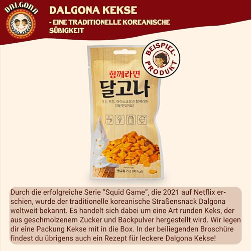 Dalgona-Box mit über 30 koreanischen Süßigkeiten - Ausgewählter Mix aus vielseitigen Snacks und Candy in einer XXL Geschenkbox - Spezialitäten aus aller Welt