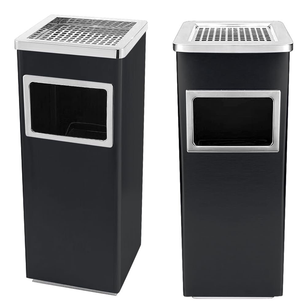 Cestino Portacenere Da Esterno HUOLE - Acciaio Inox, 35L, 24x24x60 Cm, Con Secchio Interno Rimovibile - Foto 4