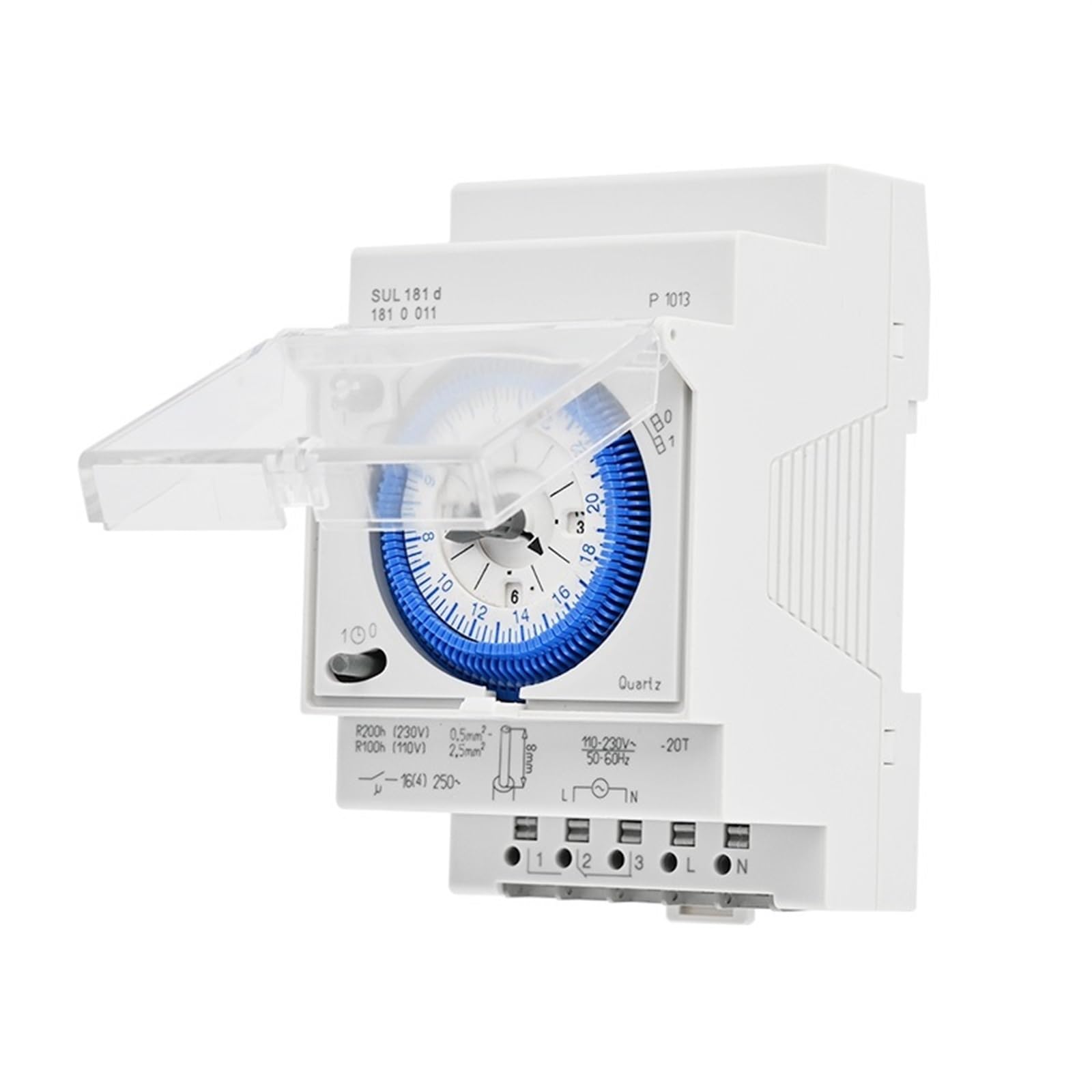 Temporizador mecánico de carril Din SUL181D, interruptor de tiempo de 24 horas, relé, temporizador eléctrico programable, AC220V