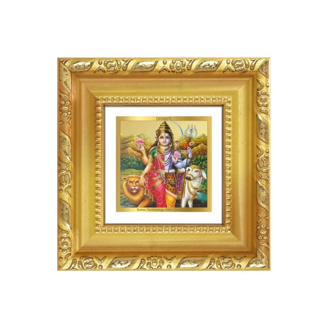 Image of DIVINITI Ardhnarishwara 24K Gold Plated Foil Tabletop Photo Frame for Home Decor, Puja Room, Luxury Gifting | DG Frame 103 S1A (10x10 CM)