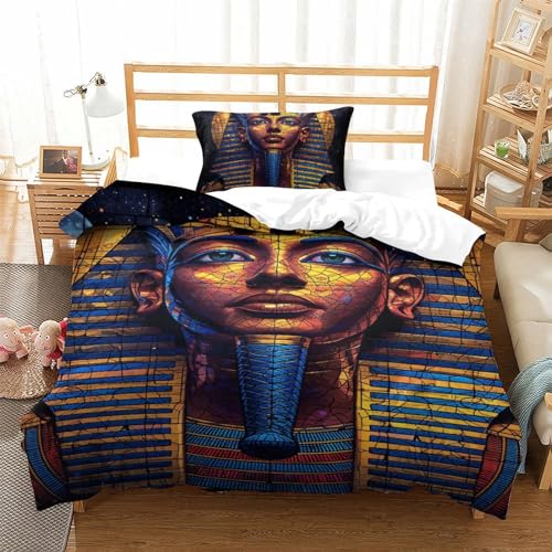 Parure de lit pharaon 3D fermeture éclair facile à laver 135x200