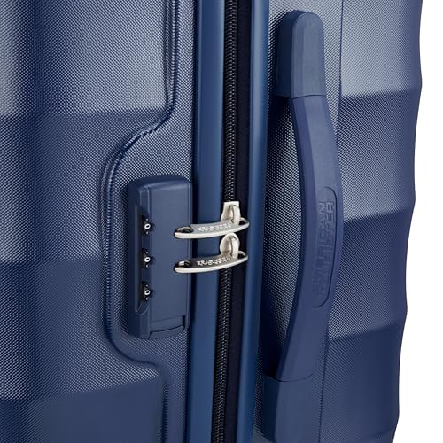 Image of American Tourister Barcelona | Check-in Trolley Bag (79 cm) | 360 8 Wheel Travel Luggage | Hard Case Polycarbonate Suitcase | Mounted Combination Lock | Midnight Blue