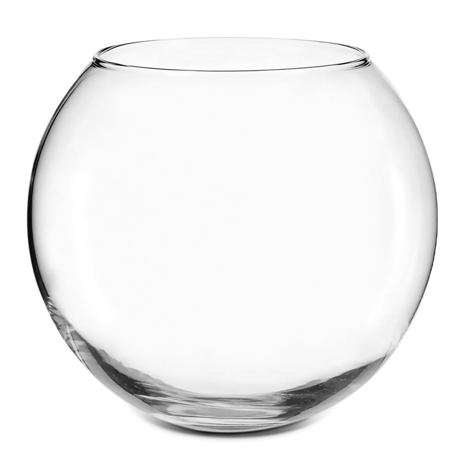 TIENDA EURASIA - Pecera Redonda Mediana, Cristal Transparente, 18cm de Diametro x 13cm de Alto, Esférica, Peces Pequeños, Tortugas y Mascotas