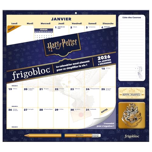 Frigobloc Mensuel 2026 Déco Harry Potter (de janv. à déc. 2026) - Edition 2025