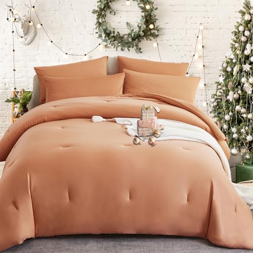 MorroMorn-Comforter-Set-Queen-Size-4-Pieces-All-Season-Bedding-Comforters-Sets-Soft-Bed-Set-with-1-Down-Alternative-Duvet-Insert-9090-Inches-2-Pillow-Cases-1-Fitted-Sheet-Queen-Terracotta MorroMorn Comforter Set Queen Size 4 Pieces All Season Bedding Comforters Sets Soft Bed Set with 1 Down Alternative Duvet Insert 9090 Inches 2 Pillow Cases 1 Fitted Sheet Queen Terracotta