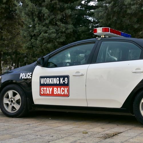 Image of Working K-9 Car Magnet (Red /Black, 2 Pack) Reflective Waterproof Magnetic Sign 11.8 inch x 7.9 inch