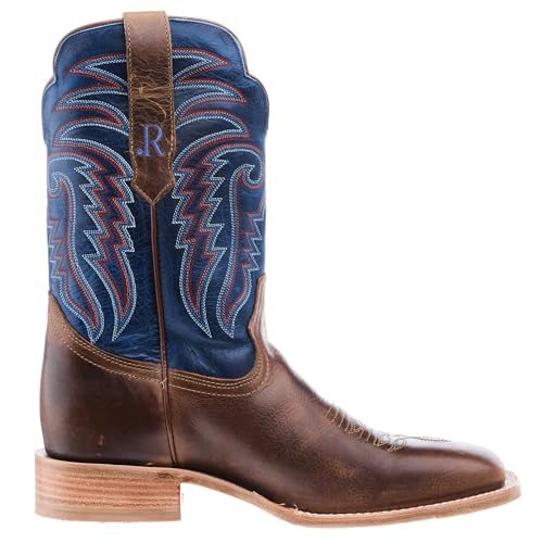 Men`s Honey Cowhide 11In Electric Blue Top Cowboy Boot4