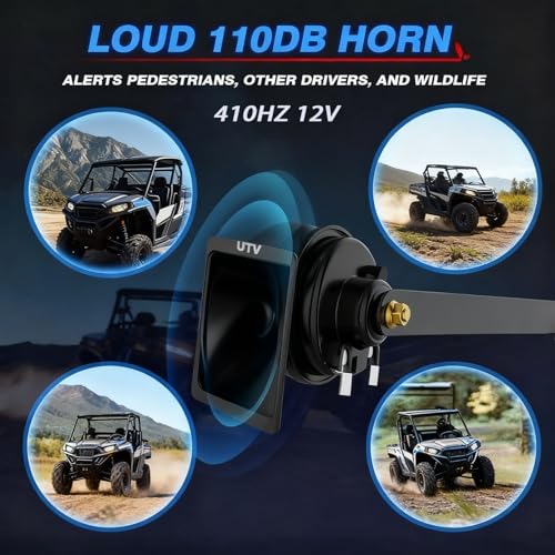 UTV Turn Signal Kit with Horn - Plug and Play, Pre-Wired Universal Street Legal Kit w/Rocker Switch & Hazard Lights for Polaris RZR, Can-Am Maverick, Kawasaki Mule, CFMOTO - Thumbnail 7