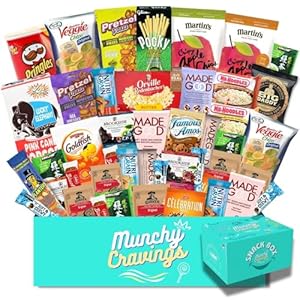 MunchyCravings Premium Snack Box (45 Ct.), Tasty and Healthy Snacks, Giftable and Great for Movie Nights, Easter, Birthdays, For Adults and Teens.