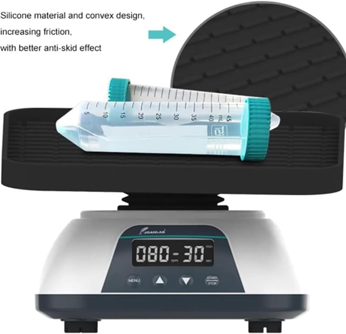 Lab Shaker Oscillator, Digital Orbital Shaker, Adjustable Speed, Timing Function, 10° Tilt Angle, Non-Slip Silicone Plate, for Beakers, Flasks, Blood Collection Bag