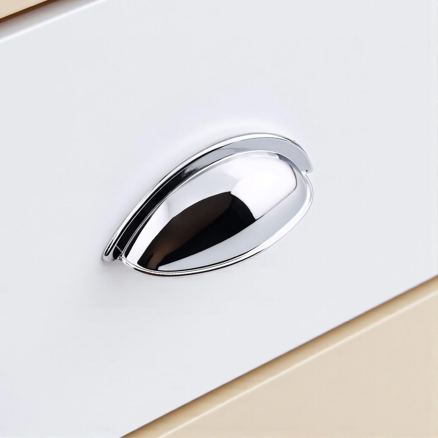 Çanak Kulp 64 mm Krom Gümüş Renk Metal Mobilya Çekmece Dolap Kapak Kulpu Modern Mutfak Kulpları