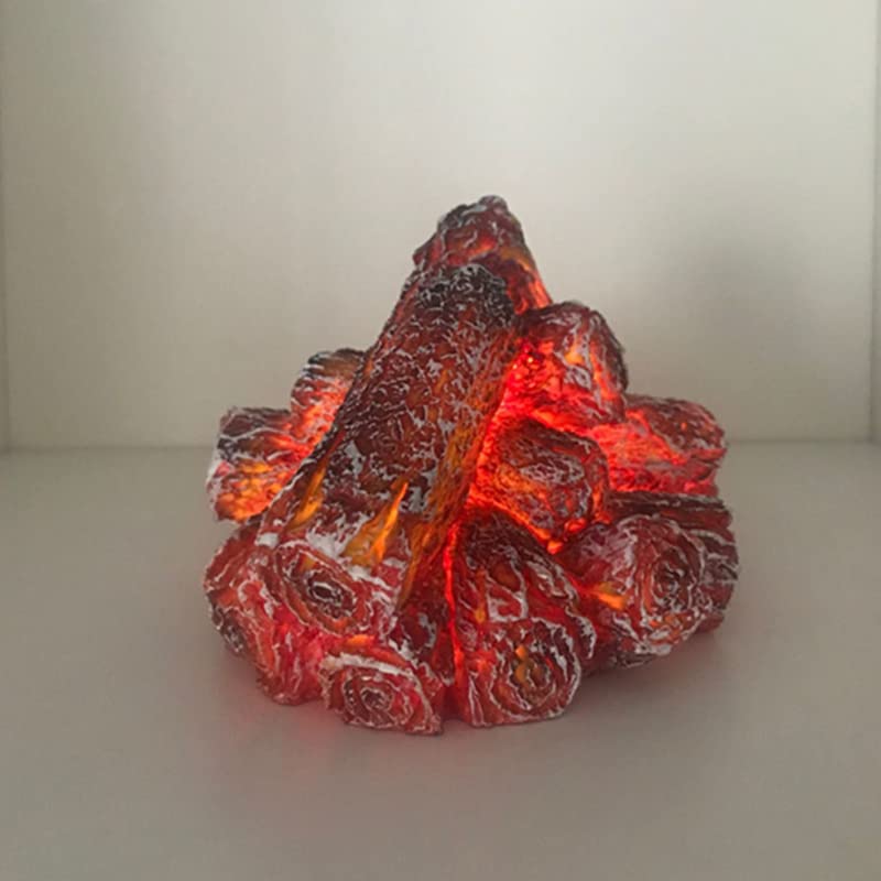 EHOTER Brennende Holzkohle LED Lampe 2024 Künstliche LED Kamin...