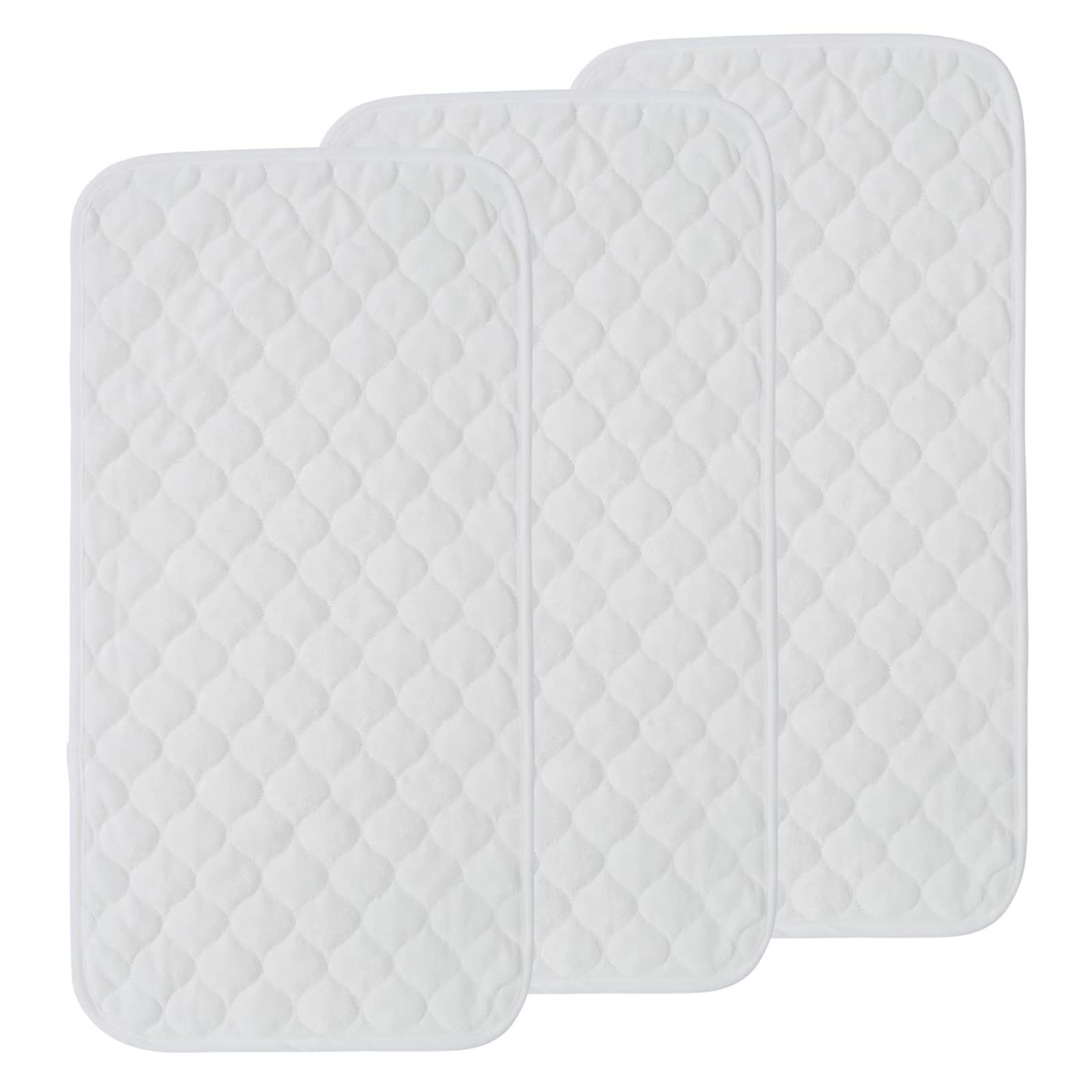 RuiqasWaterproof Changing Mat Liners Quilted 3pcs Washable Reusable Bamboo Cotton Liners for Changing Pad