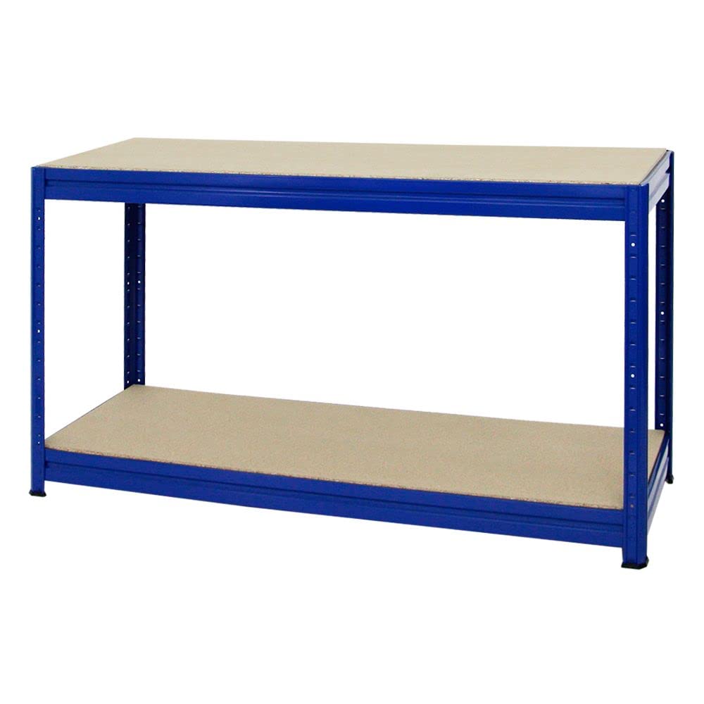 PROREGAL Höhenverstellbare Werkbank Dino Blau HxBxT 90x160x60cm Traglast 600kg Werktisch Arbeitstisch Steckmontage Packtisch