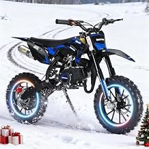 cdar 50cc Kids Dirt Bike, Gas Dirt Bike Up to 25 MPH, Mini Bike Easy Pull Start, Off Road Mini Motorcycle, Gas Motocross Bike for Outdoor Riding, Max Load 330 LBS