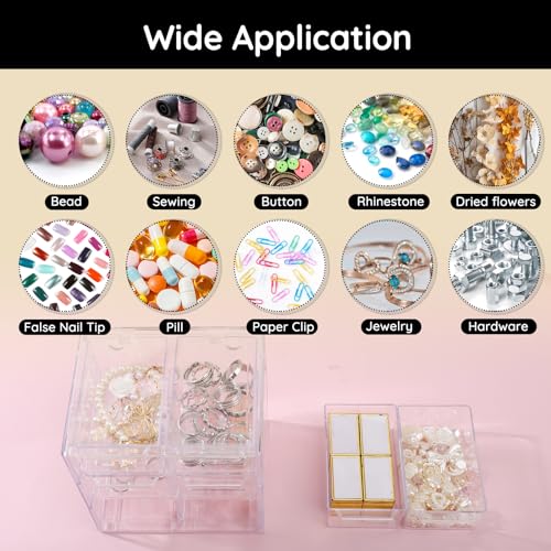 Image of Segbeauty Clear Acrylic Storage Drawers - 3 Tier Jewelry Organizer with 6 Small Drawers, Dustproof for Desktop