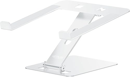 Miniatura 8 de Urmust Soporte ajustable para computadora portátil, soporte de aluminio portátil para computadora portátil, plegable, soporte ergonómico para