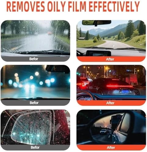 Glass Emulsion, Oil Film Cleaning Brush, Windschutzscheiben Reiniger Scheibenreiniger Auto, Handheld Q4 Glass Guard, Reinigungsbürste für Ölfilme auf Autoglas, für Fenster, Spiegeloberflächen (B)