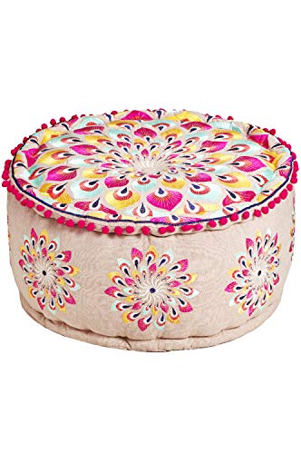 Runder Pouf Sitzpouf aus Baumwolle Azet -1- ø 50cm Rund Mit Füllung | Sitzkissen Bodenkissen Kissen Orientalisch… – Bild 3