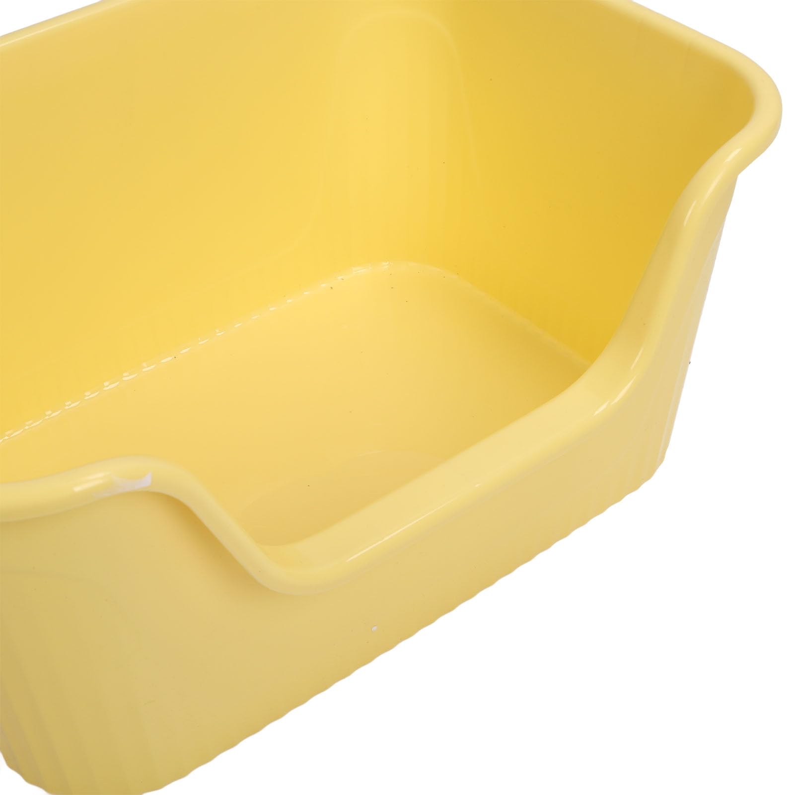 Generic Duża, Odporna na Rozpryskiwanie Kuweta dla Kota, Wysokie Boki dla Dużych Kotów, łatwe w Czyszczeniu, Stylowy Wygląd Właścicieli Kotów, 21,65 X 15,35 X 10,63 Cala (YELLOW)