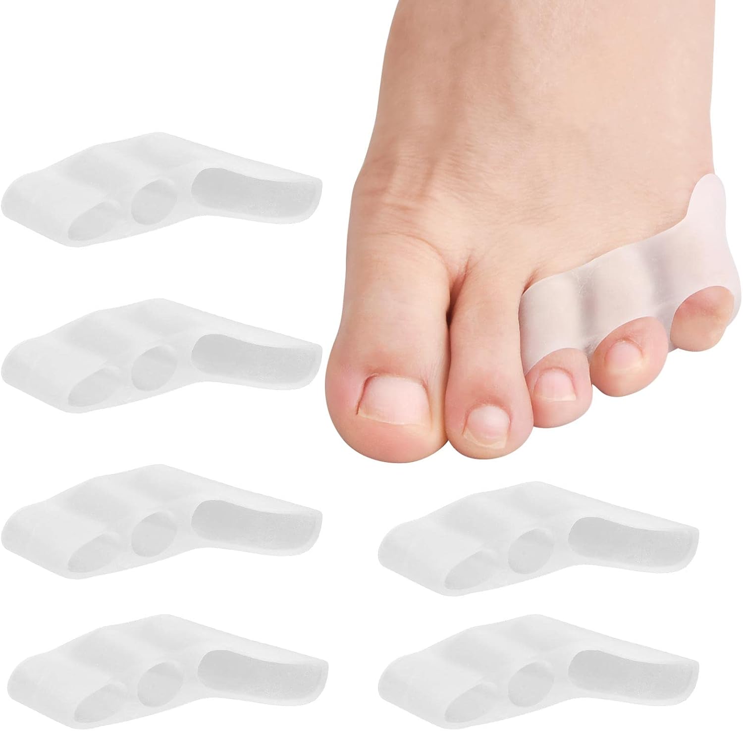 Xzeemo 6PCS Pinky Toe Separators, Toe Protectors for Little Toe Rubbing