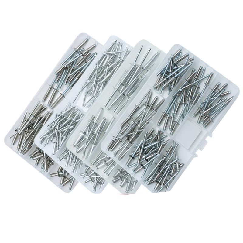 Remaches ciegos Remachador pop métrico Perno de perforación Aluminio/Acero inoxidable Seel/Decoración de uñas Remaches pop para muebles Surtido Kit-acero inoxidable M3.2