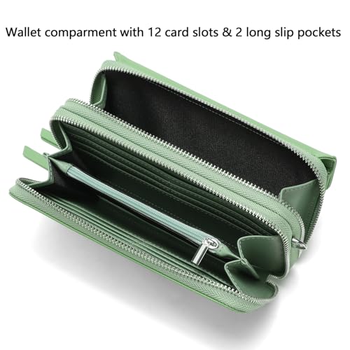 Image of Lanyani RFID Crossbody Wallet Wristlet Purse with Phone Pocket For Women Vegan Leather