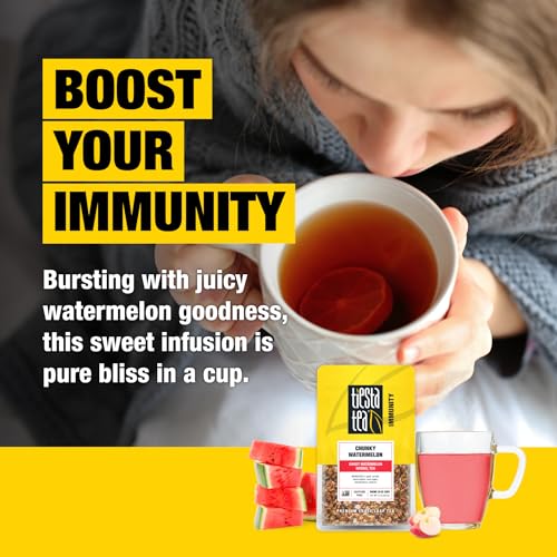 Image of Tiesta Tea - Chunky Watermelon, Loose Leaf, Sweet Watermelon Herbal Tea, Premium Non-Caffeinated Blend, Make Hot or Iced, Brews Up to 25 Cups, 2 Ounce Resealable Pouch