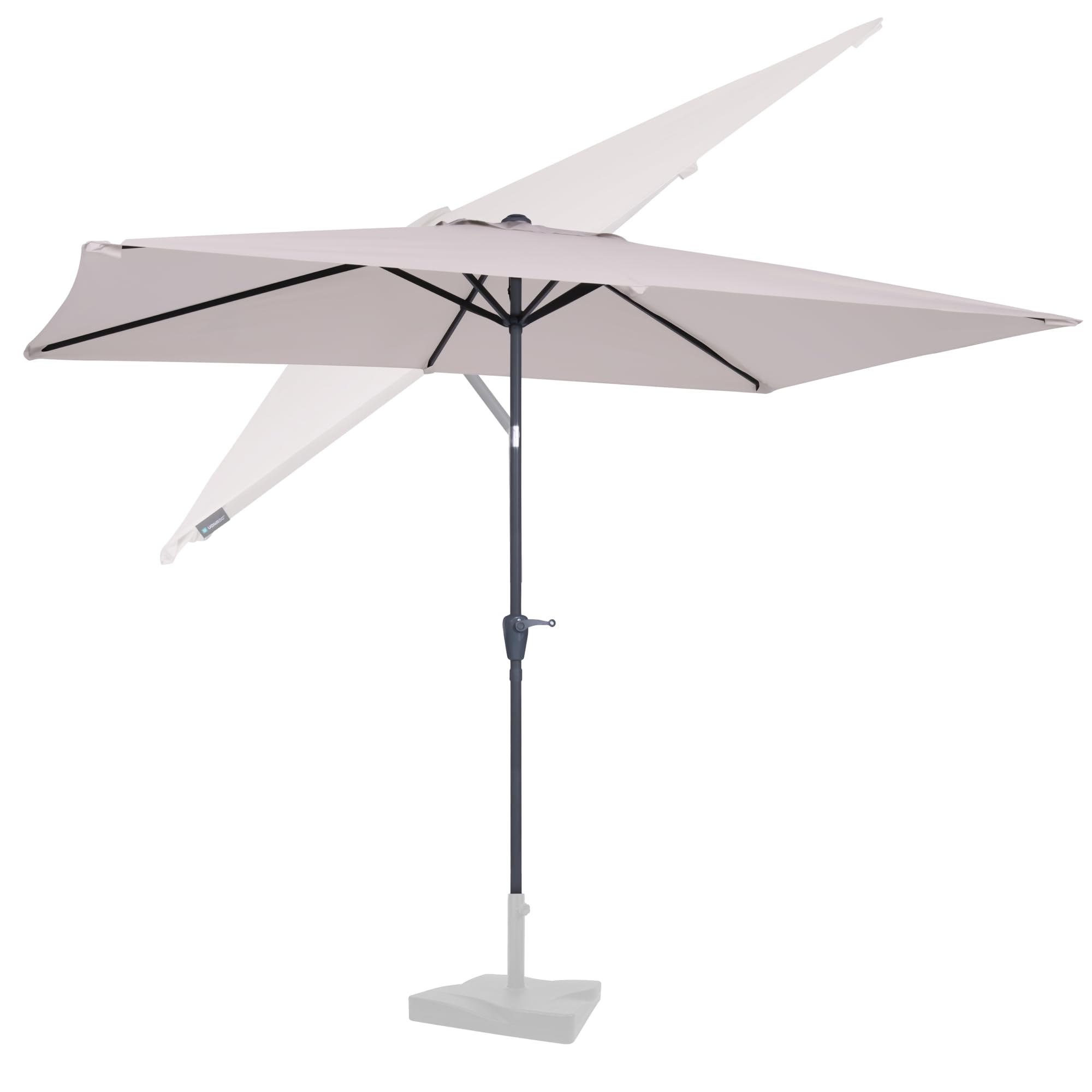 VONROC Sonnenschirm rechteckig 200x300 - Rechteckiger Sonnenschirm für Terasse, Garten, Balkon, Gastro - Knickbar, Kurbel, Wetterfest - Rapallo