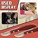 USUNFARM Hoof Knife Double Edged Hoof Trimming Knife with Wooden Handle，Stainless Steel Loop Blade Multipurpose Hoof Trimming Knife for Livestock,for Cutting Horses Donkeys Cows Hooves (Red Stripe)