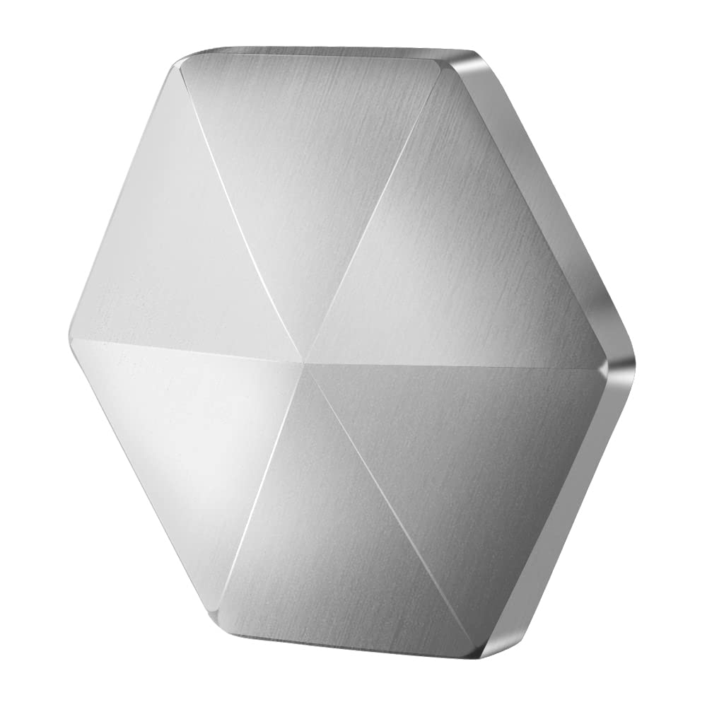 iMX Fidget Fingertip Flip It Metal Desktop Skill Toy (Hexagon Silver)