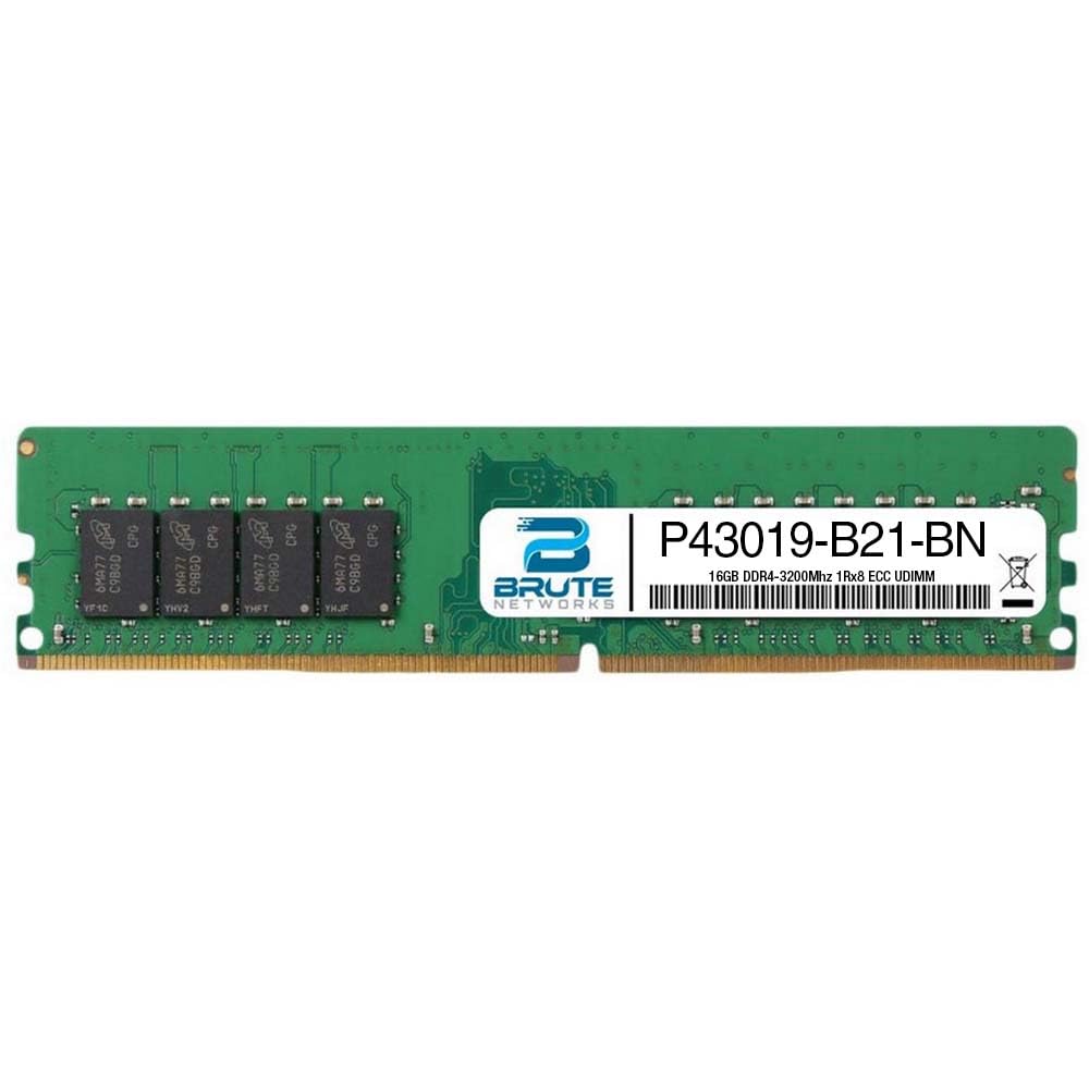 Brute Networks P43019-B21-BN - 16GB PC4-25600 DDR4-3200Mhz 1Rx8 DIMM (Compatible with OEM PN# P43019-B21)