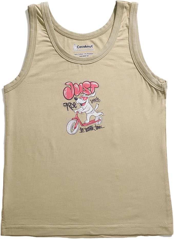 Cotton Cute Print Girl's Tank Top, Regular Fit Multicolour, Breathable & Super Soft Fabric, (Pack of 2) (9-10 Years)3