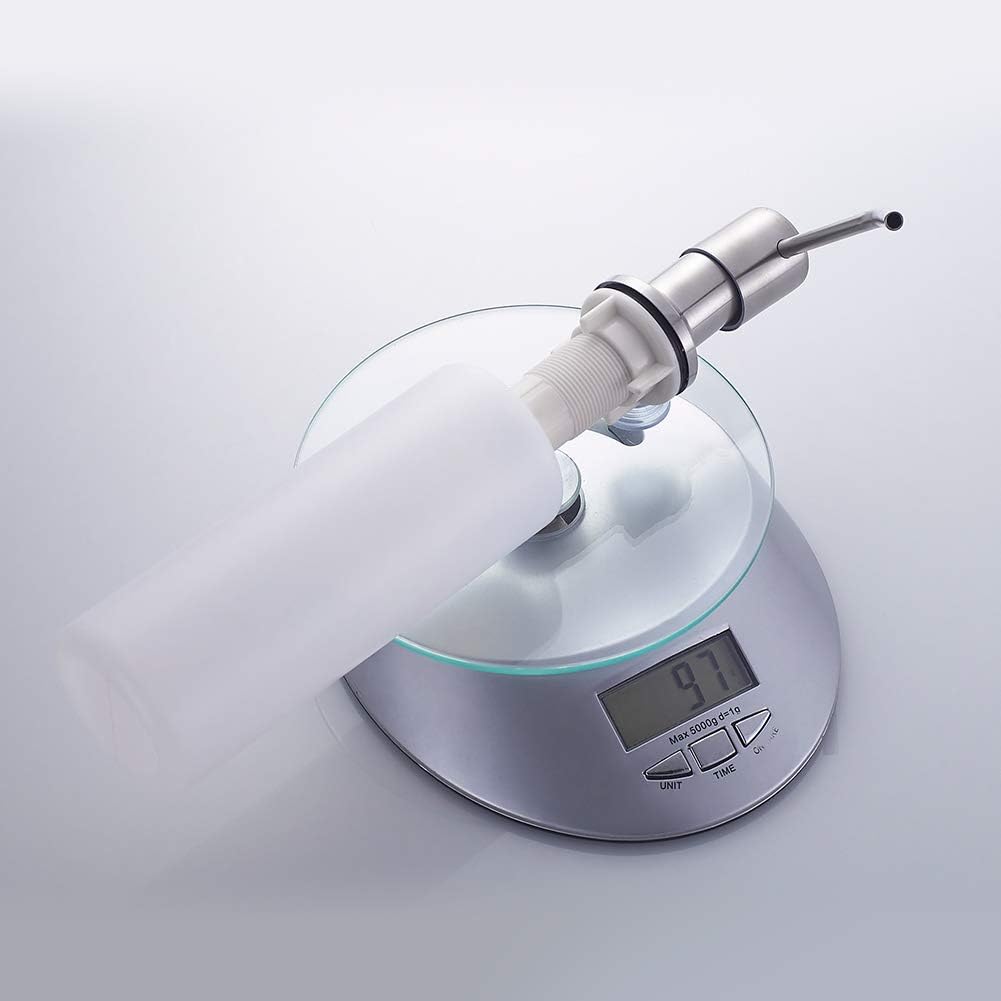 Ibergrif M34027A Sink Dispenser Pump, Kitchen Sink Soap Dispenser Built in 400ml Liquid, 360° Rotation Nozzle, for Bathroom and Dish Lotion Sink, Stainless Steel, Grey