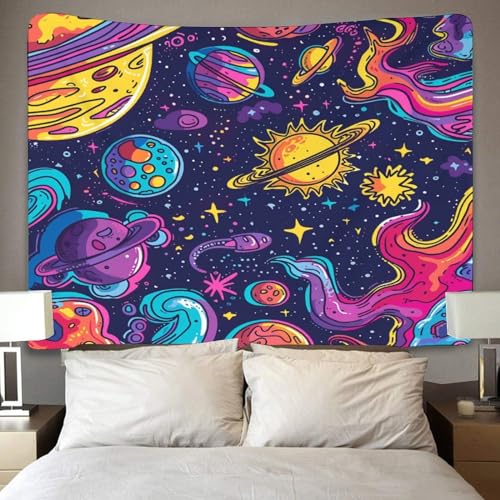 Tapisserie murale corps célestes tissu 3D pour cacher un mur blanc - 4
