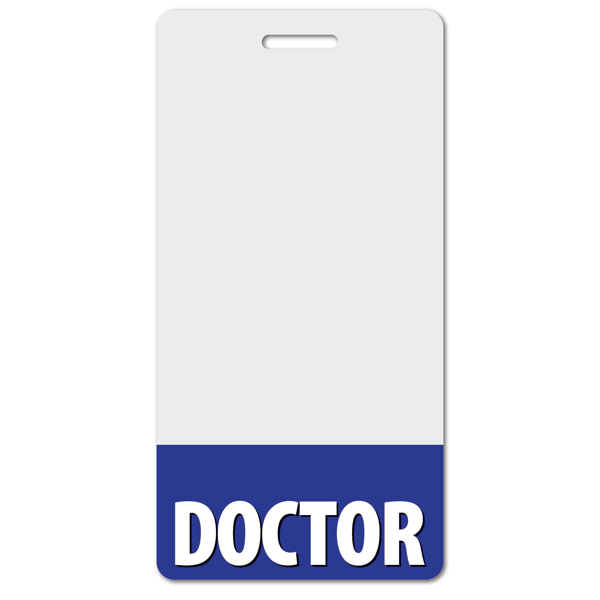 Doctor Heavy Duty Vertical Navy Blue (5 Pack) - Spill & Tear Proof Cards - 2 Sided USA Printed Quick Role Identifier ID Tag Backer by BadgeZoo