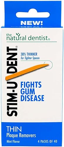 Miniatura 3 de The Natural Dentist Stim-U-Dent - Removedores de placa, fino, sabor a menta, 160 unidades