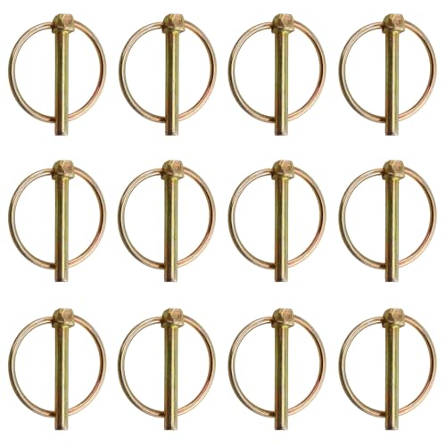 Pasadores de Anilla, 12 pieza Surtido de Pasadores con Clip de Seguridad, Pasador de Seguridad Remolque, Pasador de Seguridad tipo O, Pasador de...