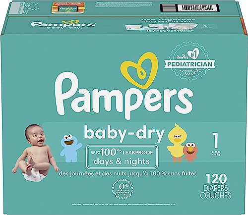Image of Diapers Size 1, 120 count - Pampers Baby Dry Disposable Diapers